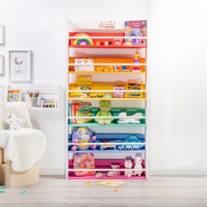 Biblioteca pentru copii cu desen animat, curcubeu