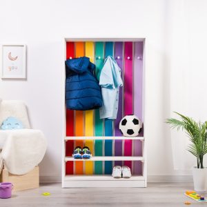 Cuier multifunctional cu riflaje, curcubeu