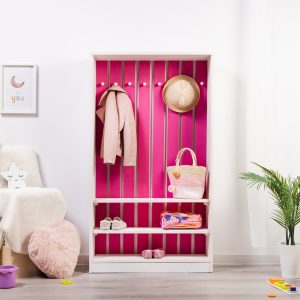 Cuier multifunctional cu riflaje, roz