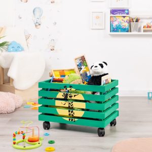 Ladita cu roti pentru jucarii, verde