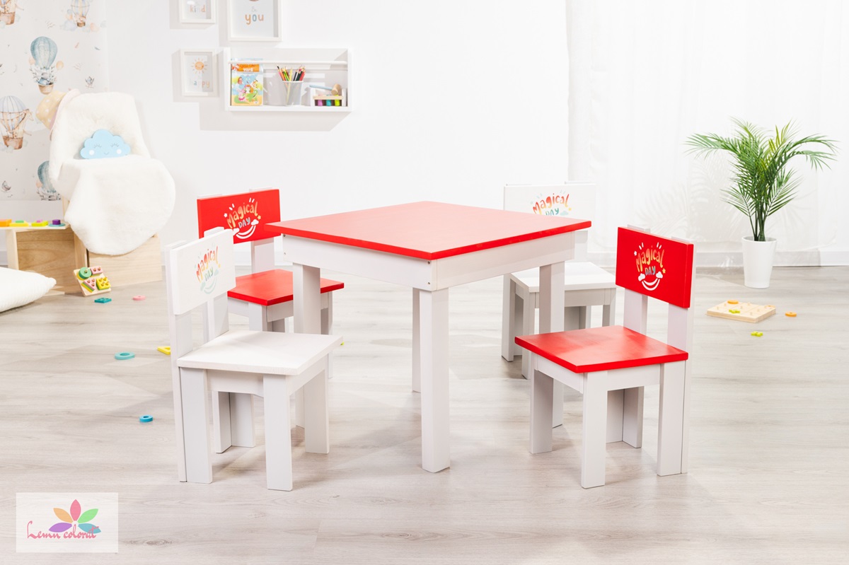 Masuta de interior si exterior pentru copii, rosu - imagine 3