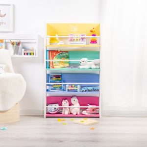 Mini biblioteca cu desen animat, colorata