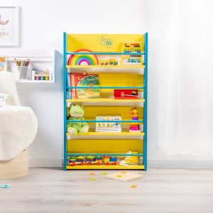 Mini biblioteca cu desen animat, turcoaz