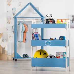 Organizator pentru jucarii si carti, albastru