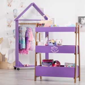 Organizator pentru jucarii si carti, mov