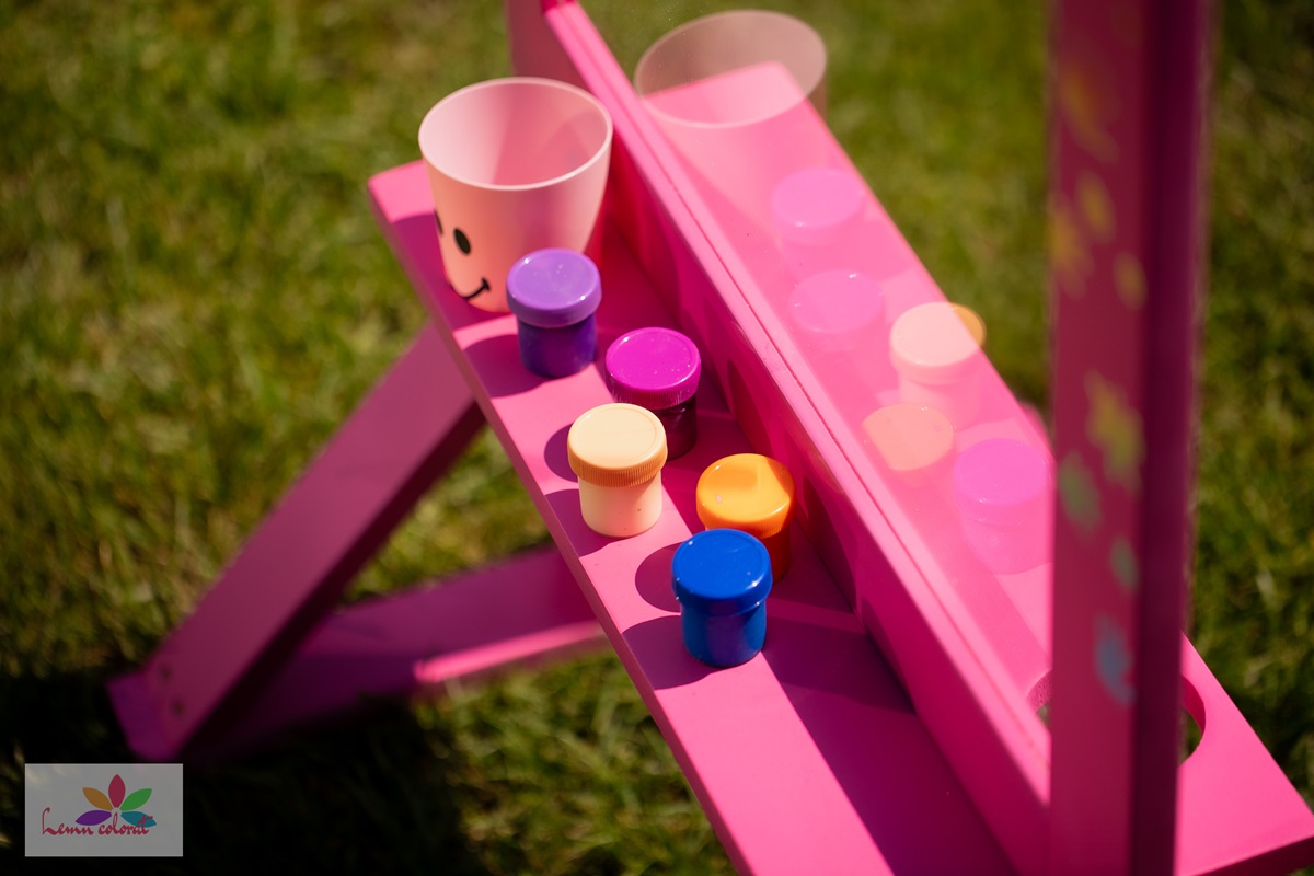 Panou educativ vertical pentru pictura, roz fucsia - imagine 3