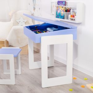 Set birou cu scaunel si desen animat, albastru