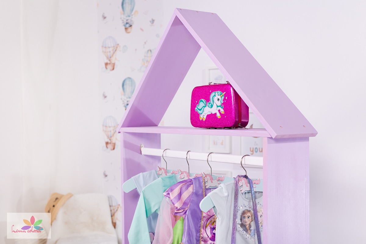 Suport pentru haine tip insula, lila - imagine 3