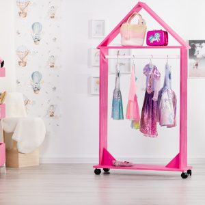 Suport pentru haine tip insula, roz fucsia