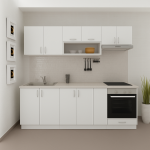 Bucatarie Elit Modulara Alb 250 cm