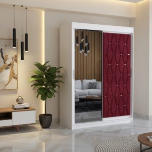 Dressing Verona150x200cm cu usa tapitata rosu+oglinda