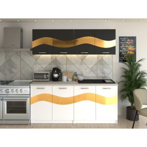 Bucatarie ARMONIA Gri Antracit cu Alb 180 cm