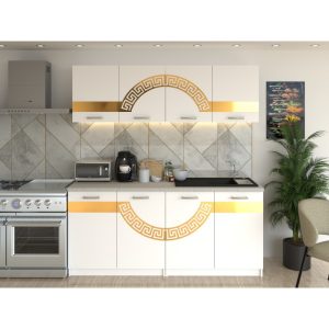 Bucatarie VERONA Alb cu accente aurii 180 cm