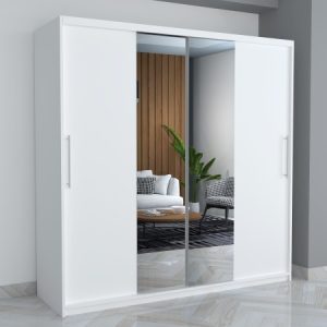 Dressing Elit Alb 200×200 cm cu oglinda
